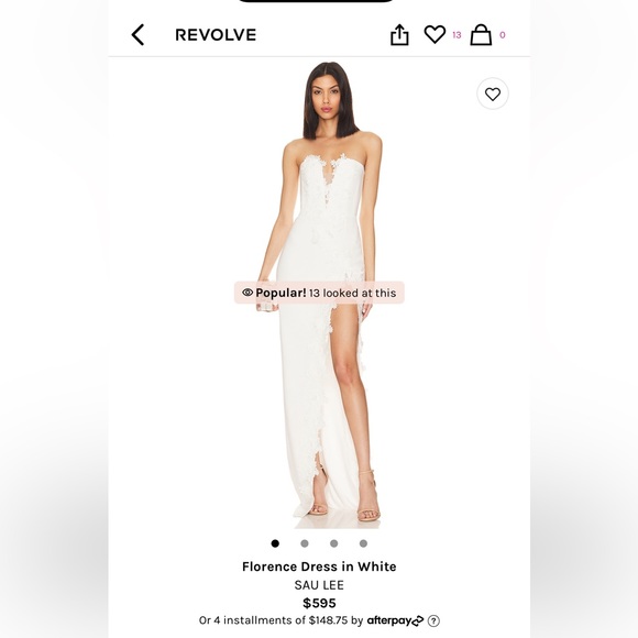 COPY - SAU LEE SZ 12 NWT Florence Dress in White - Picture 3 of 11